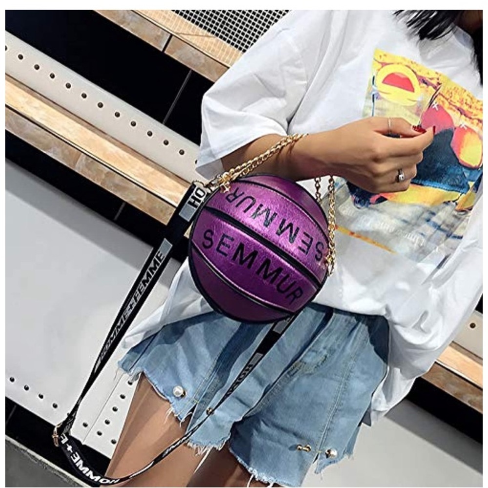 Sheer Beauté Bags Basketball Shaped PU Bag